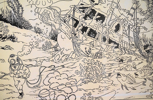 《丁丁历险记》中国元素封面画稿刷新漫画拍卖纪录(图6) 《丁丁历险记》中国元素封面画稿刷新漫画拍卖纪录(图6)